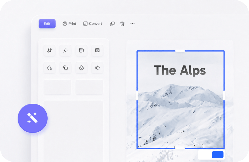 Photo tool for images inside templates